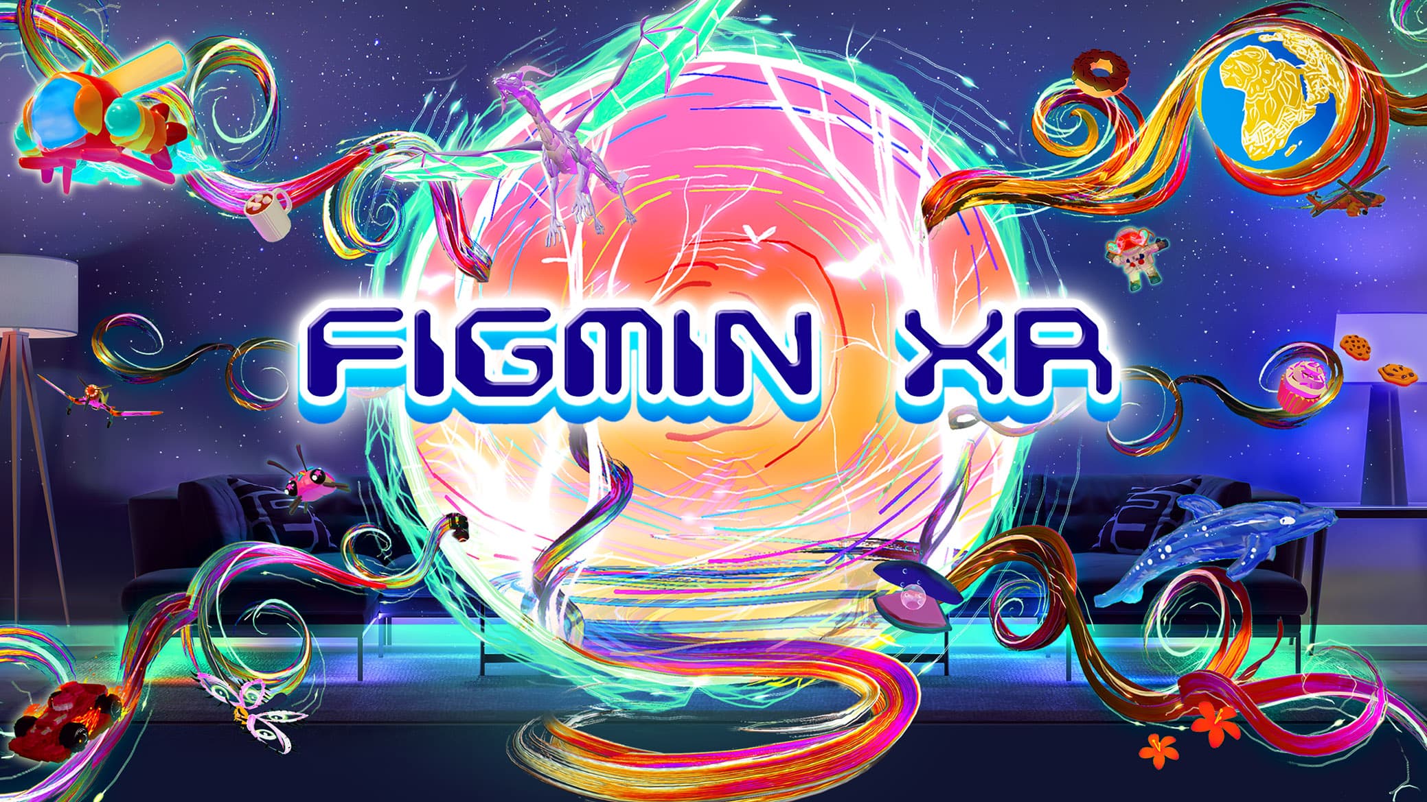 Figmin XR — colorful mixed reality creation scene